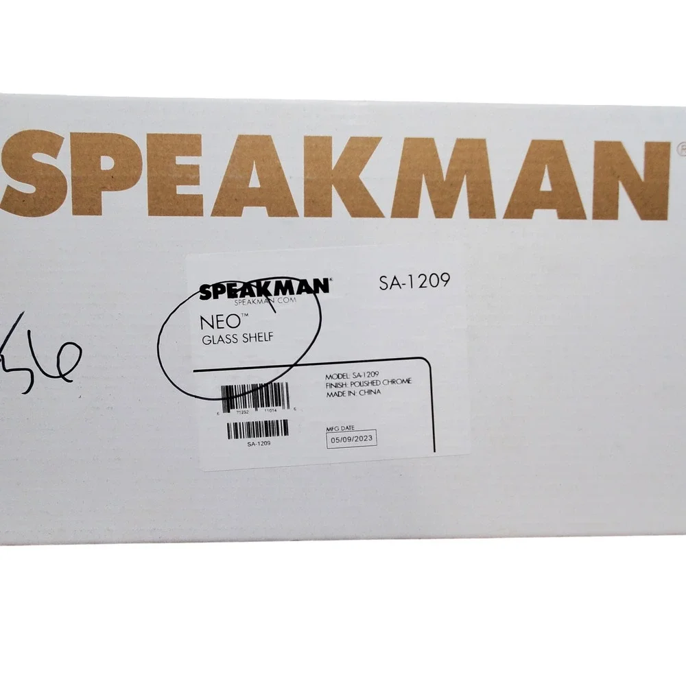 Speakman Neo Polished Chrome Glass Shelf SA-1209 Bathroom Vanity‎ Storage New